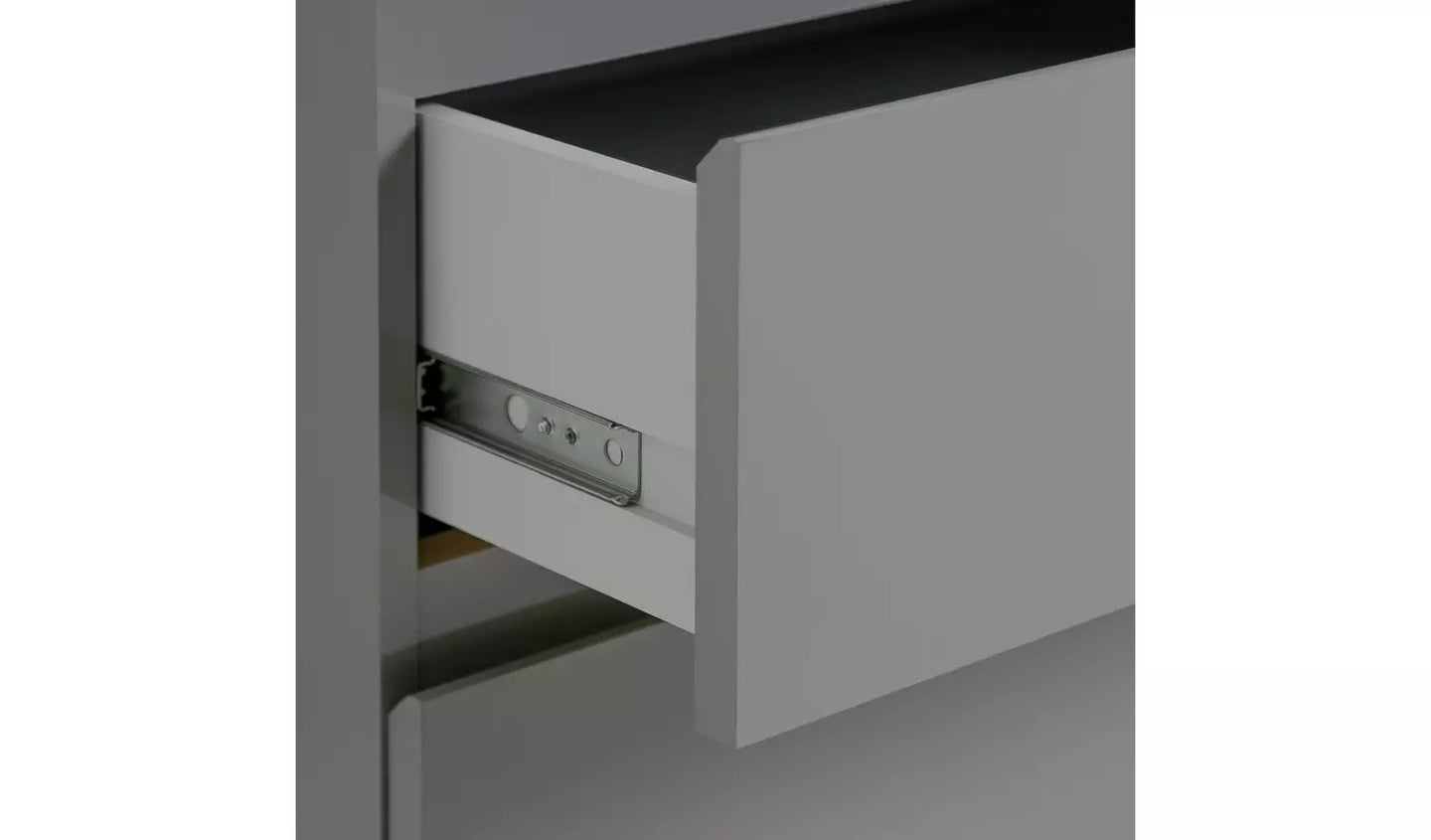 Habitat Jenson 2 Door 2 Drawer Wardrobe - Grey Gloss